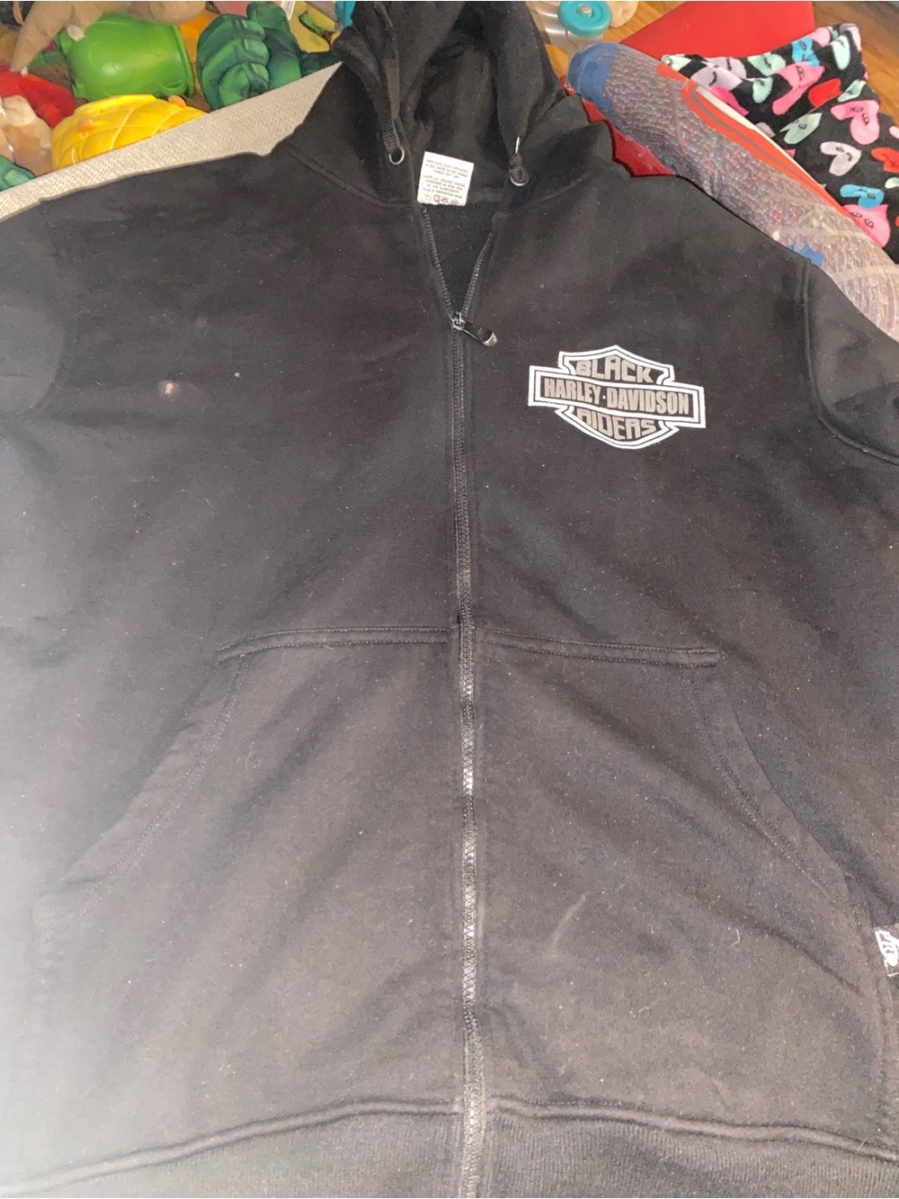 Harley-Davidson Black Full-Zip Hooded Jacket with Logo